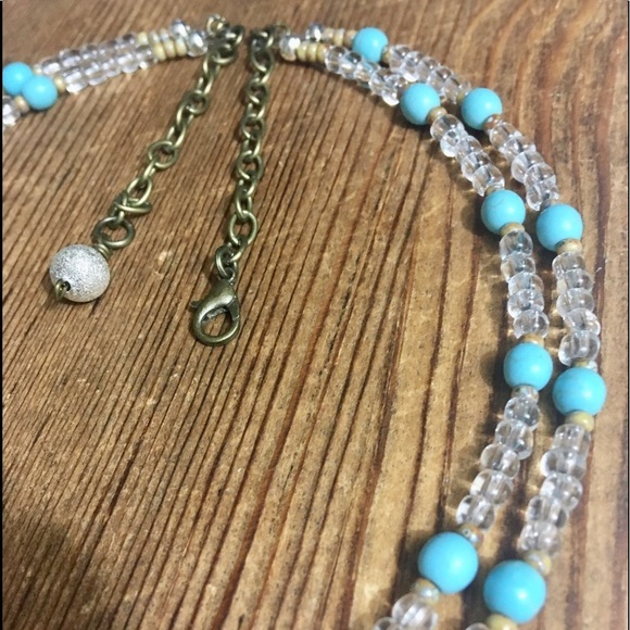 Ladies Double Strand Beaded Turquoise Like Necklace, Ladies Jewelry, Nec… - Picture 4 of 7